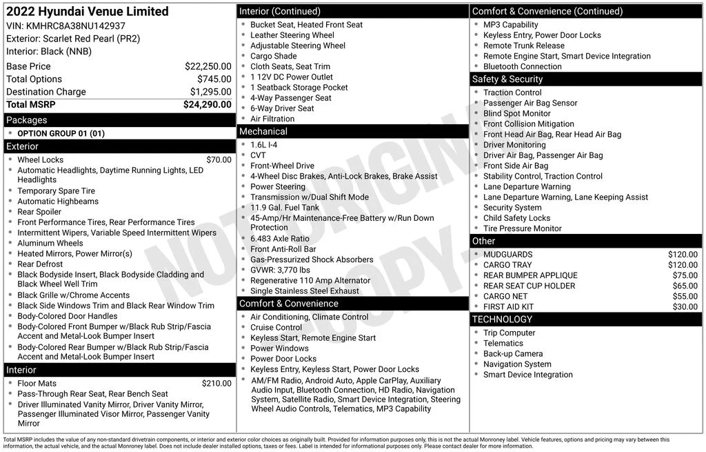 Used 2022 Red Hyundai Limited image 41