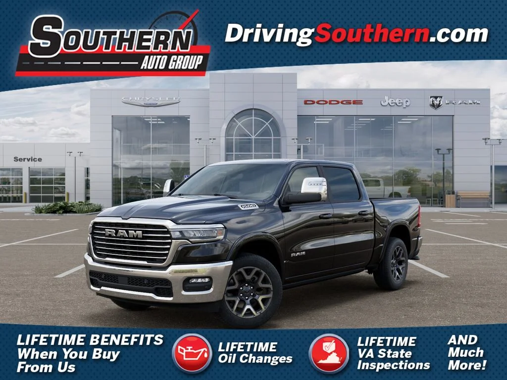 New 2026 Diamond Black Crystal Pearl-Coat Exterior Paint RAM Laramie image 1
