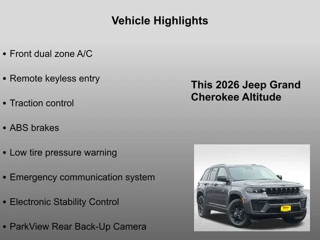 New 2026 Baltic Gray Metallic Clear-Coat Exterior Paint Jeep Altitude image 5