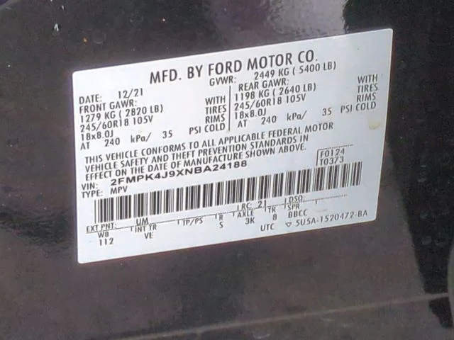 Used 2022 Black Ford SEL image 38