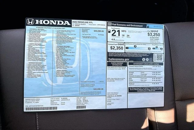 New 2026 Crystal Black Pearl Honda RTL image 22