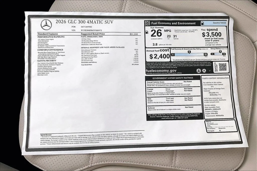 New 2026 Polar White Mercedes-Benz GLC 300 image 31