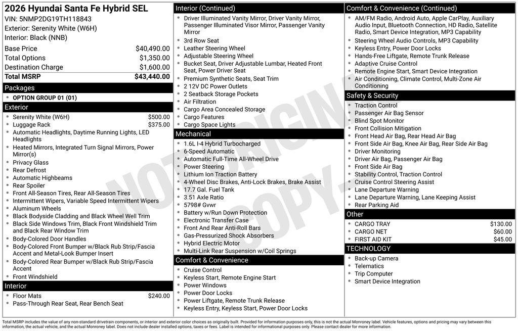 New 2026 White Hyundai SEL image 21