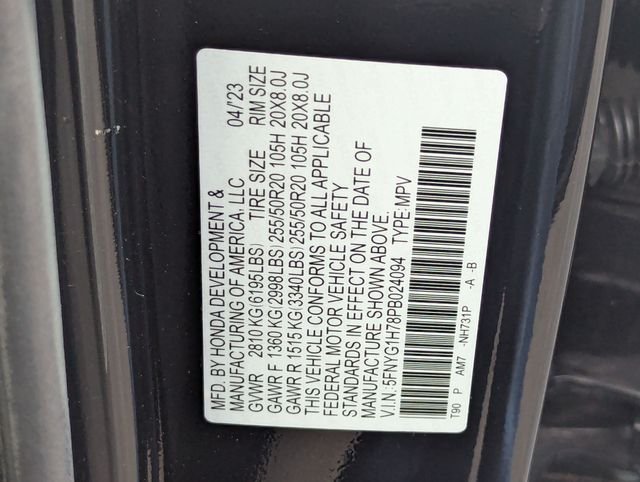 Certified Used 2023 Crystal Black Pearl Honda Touring image 33
