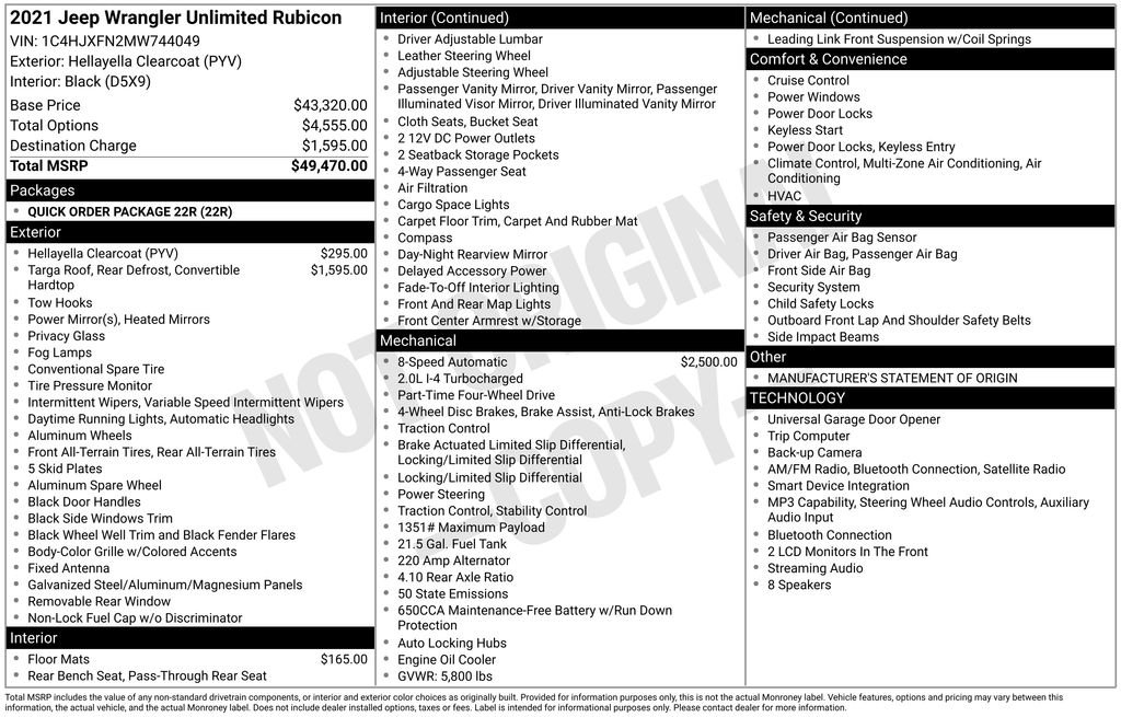 Used 2021 Yellow Jeep Unlimited Rubicon image 22