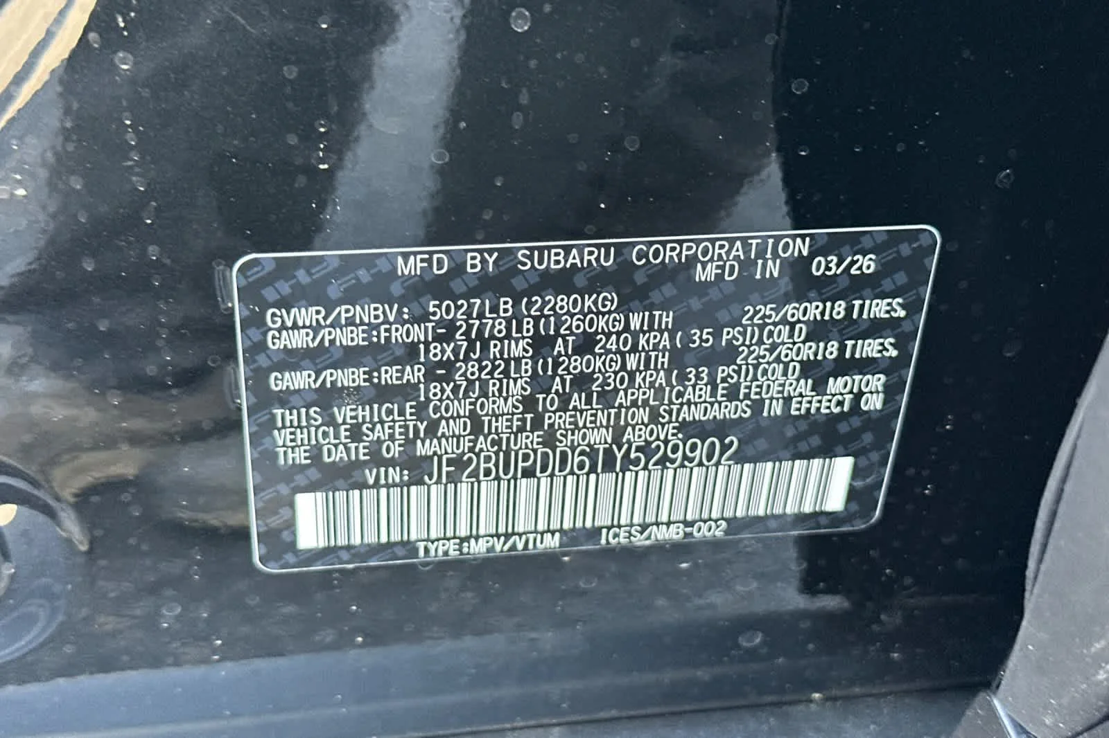 New 2026 CRYSTAL BLACK SILICA Subaru Limited image 27