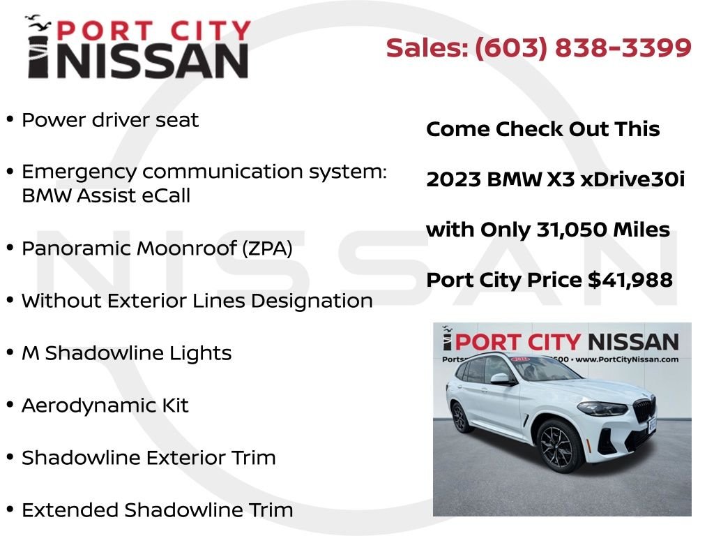 Used 2023 Alpine White BMW xDrive30i m-sport w/premium & hk audio image 30