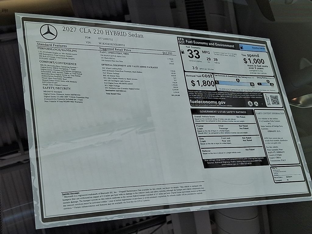 New 2027 MANUFAKTUR Alpine Grey Mercedes-Benz CLA 220 image 23