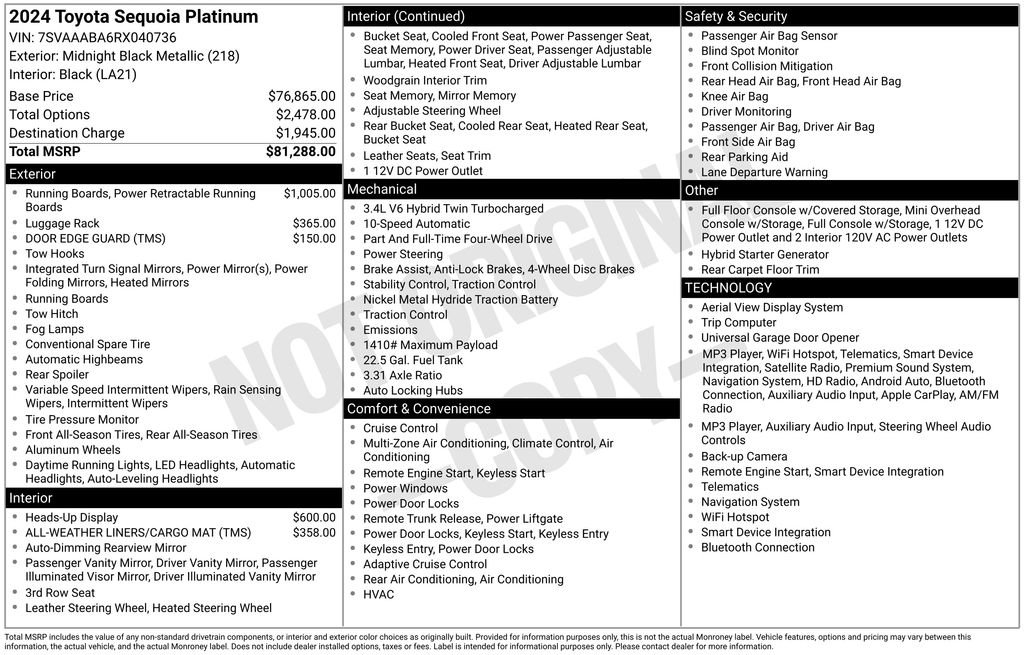 Used 2024 Black Toyota Platinum image 27