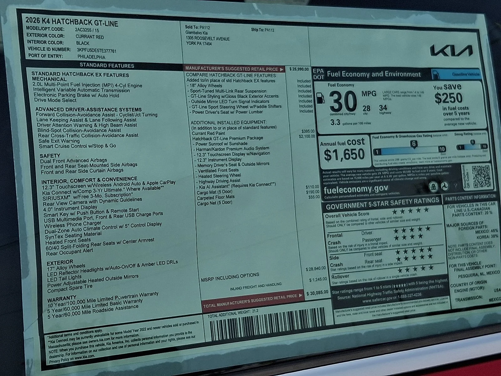 New 2026 Red Kia GT-Line image 23