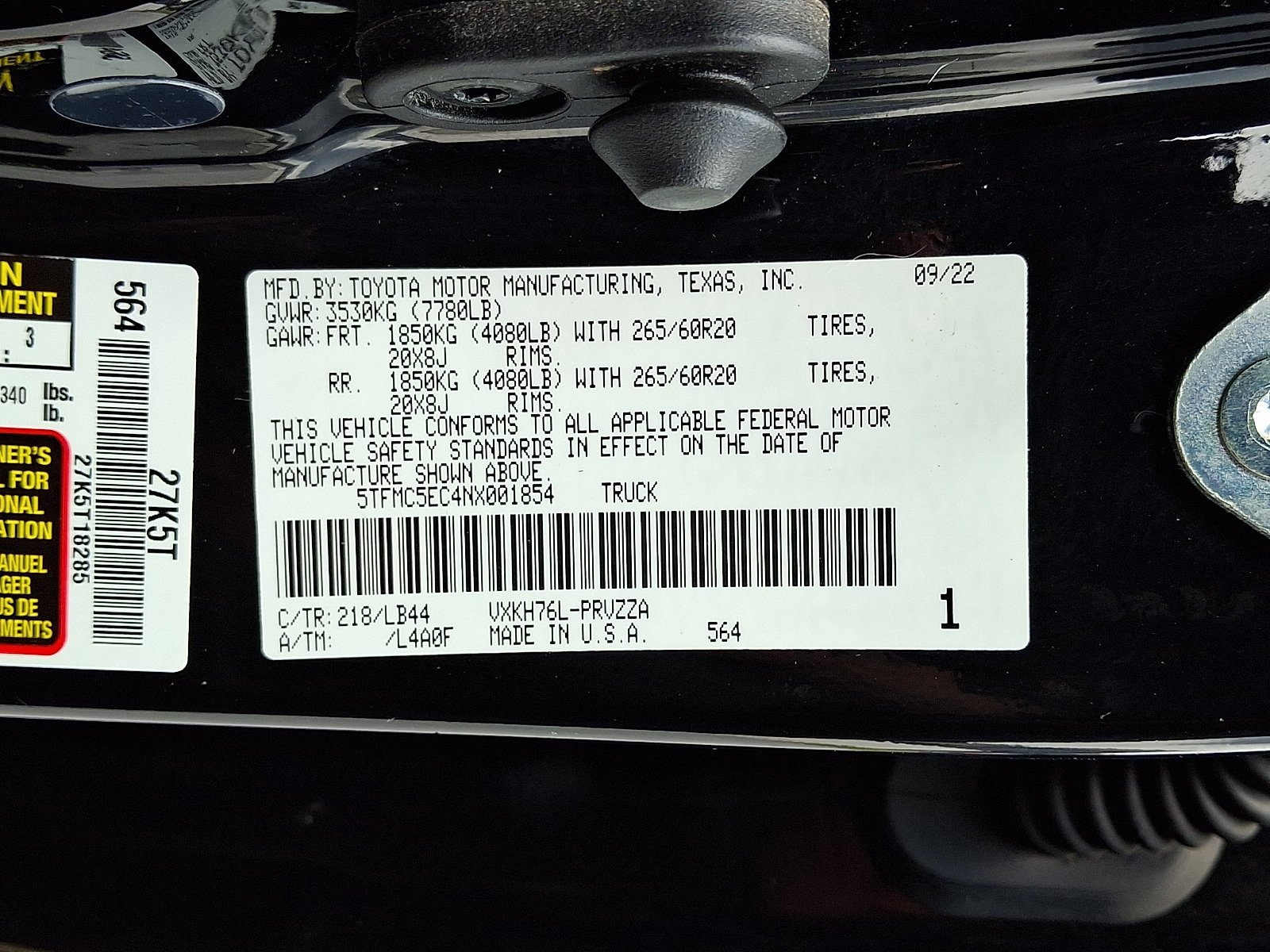 Used 2022 Midnight Black Metallic Toyota 1794 Edition Hybrid image 27