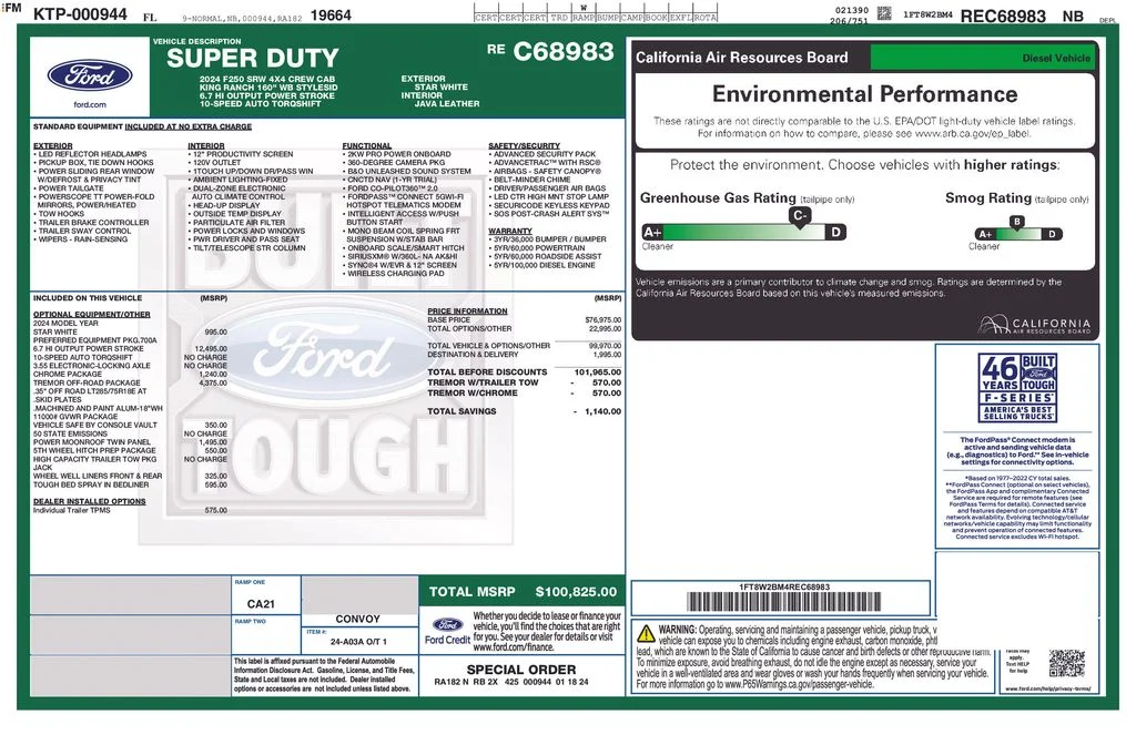 Used 2024 White Metallic Ford King Ranch image 9