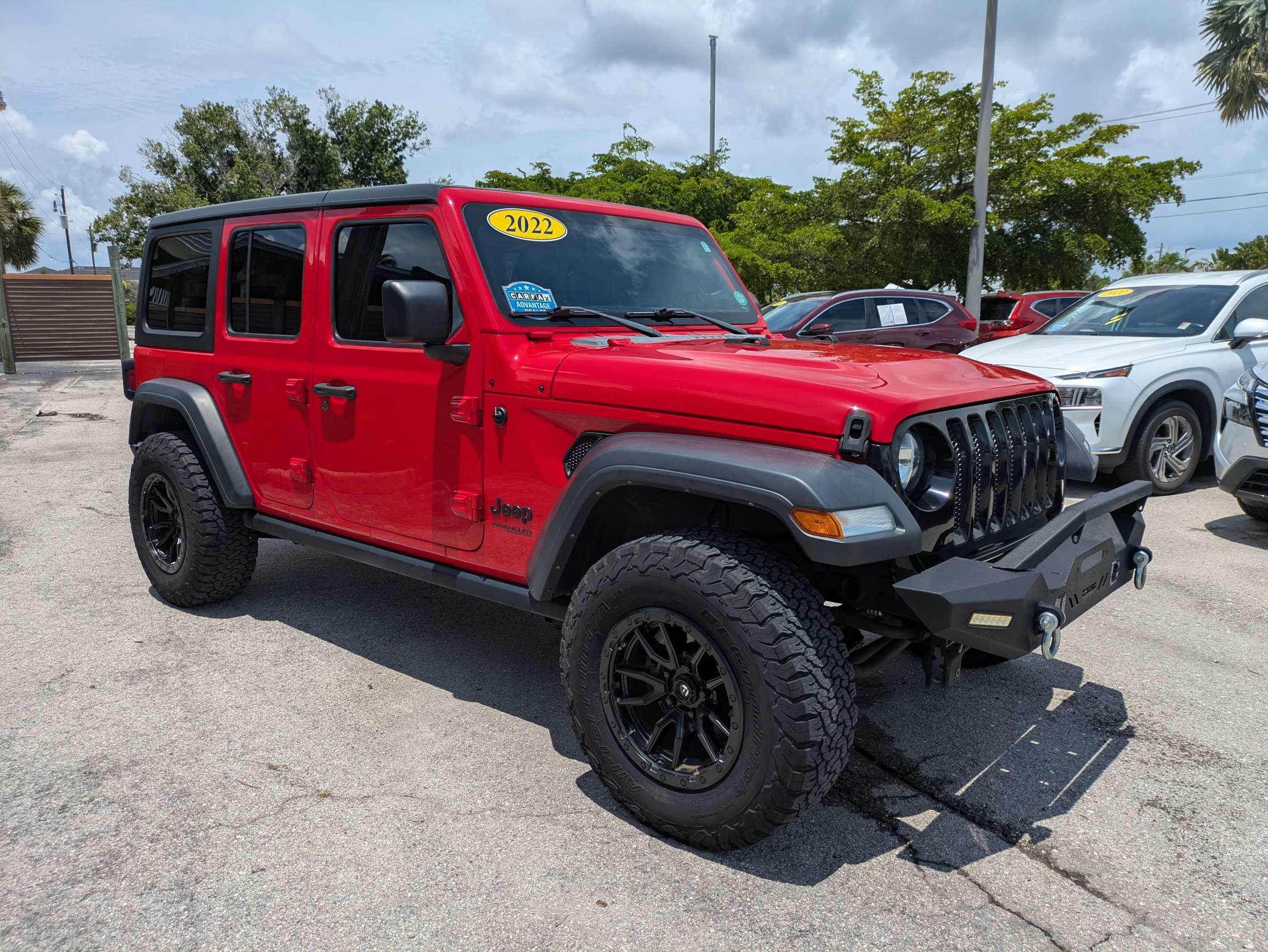 Used 2022 Firecracker Red Clearcoat Jeep Unlimited Willys Sport image 2
