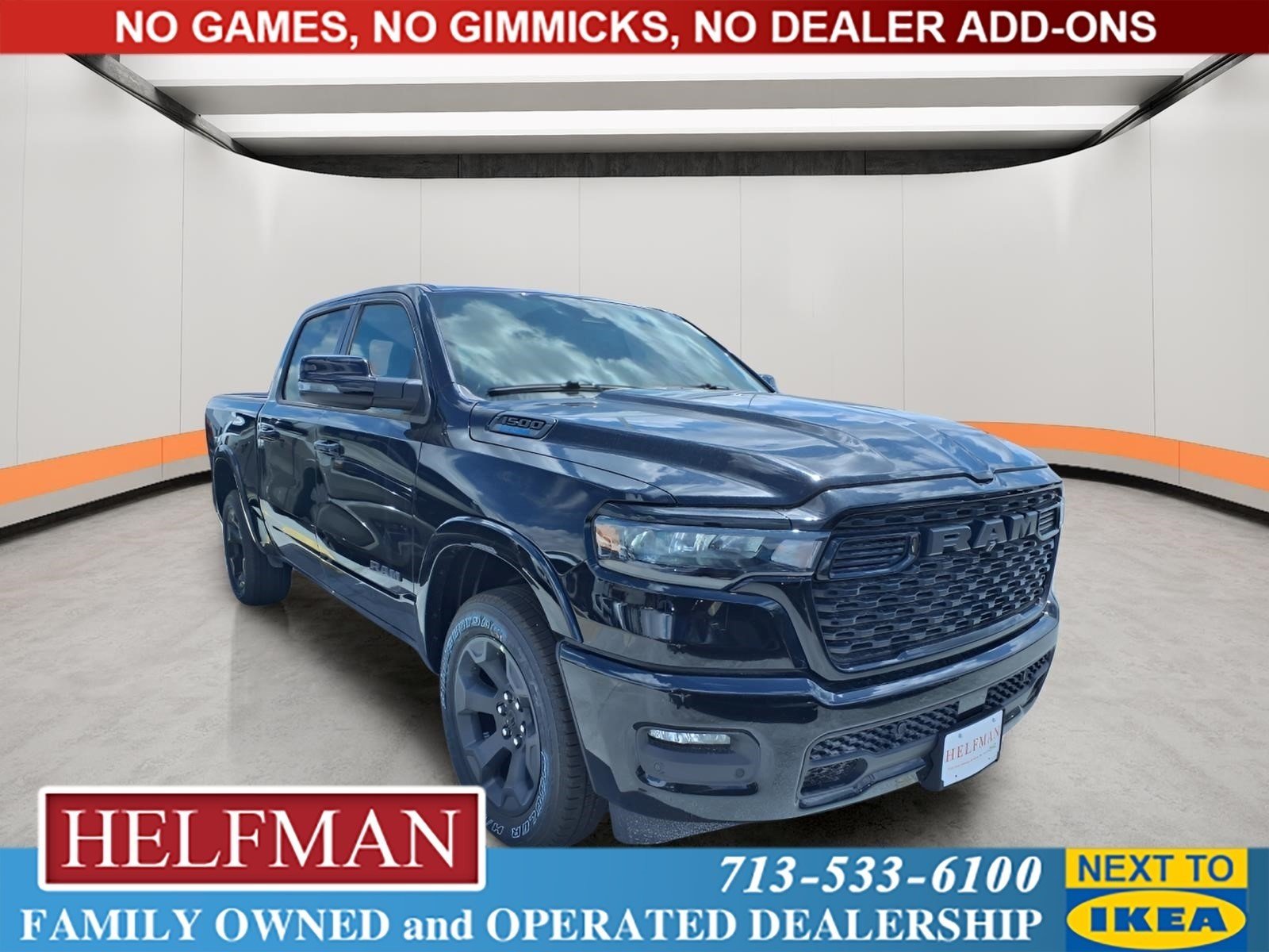New 2026 Diamond Black Crystal Pearl-Coat Exterior Paint RAM Lone Star image 1