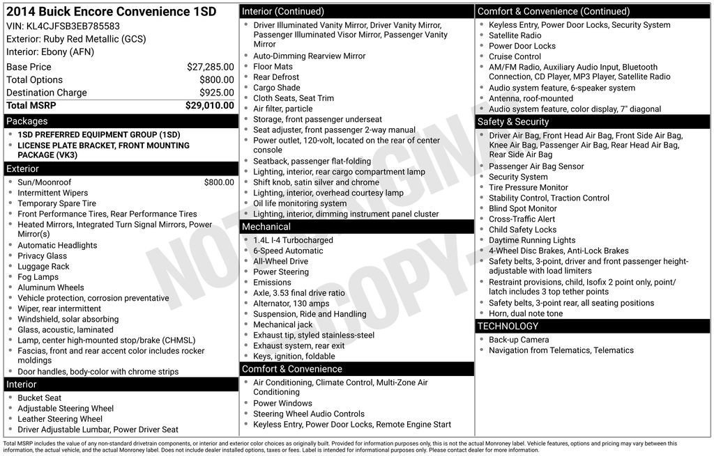 2014 Buick Encore Convenience