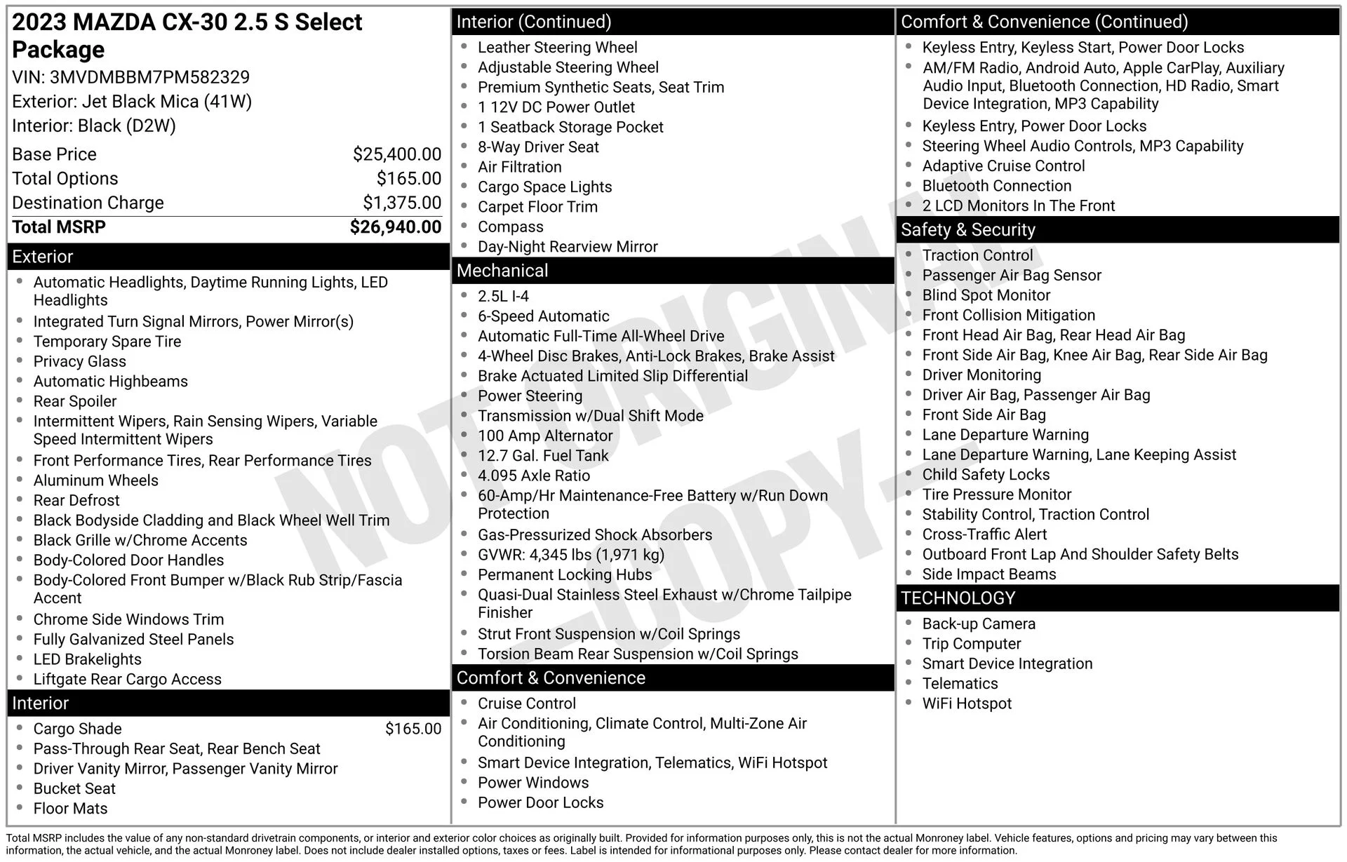 Certified Used 2023 Black Mazda 2.5 S Select Package image 4