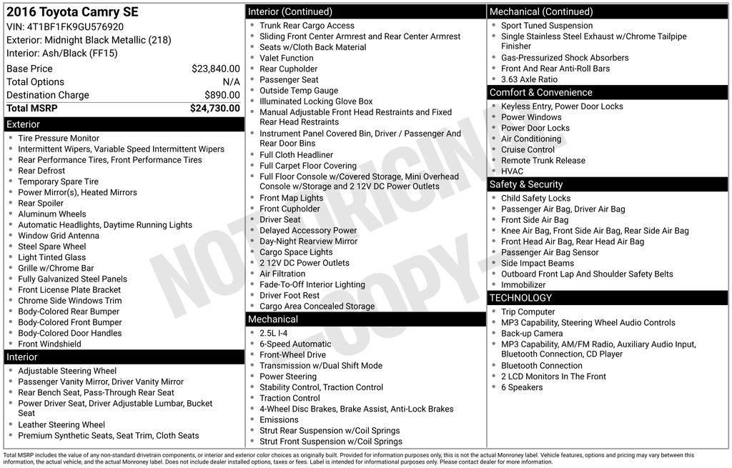 Used 2016 Black Toyota SE image 10