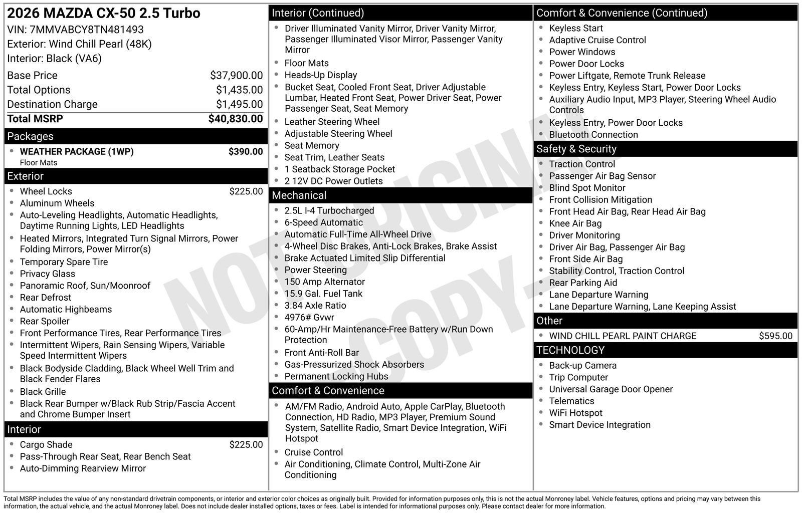 New 2026 Wind Chill Pearl Mazda 2.5 Turbo AWD image 23