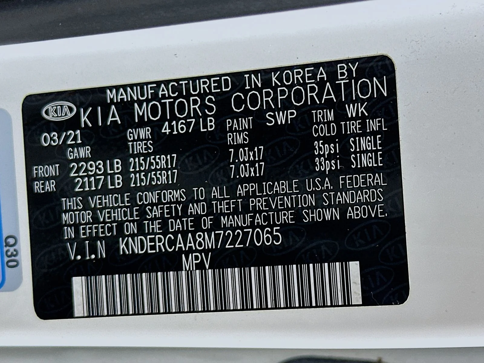 Used 2021 Snow White Pearl Kia EX image 32