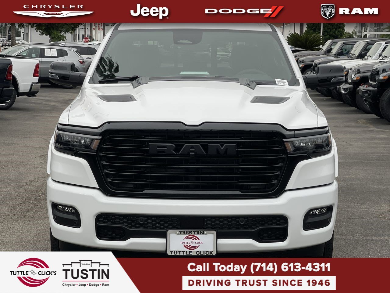 New 2026 Bright White Clear-Coat Exterior Paint RAM Laramie image 2
