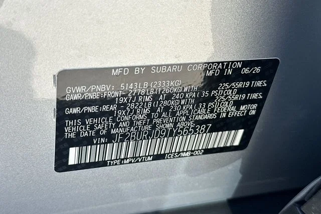 New 2026 ICE SILVER METALLIC Subaru Touring XT image 25