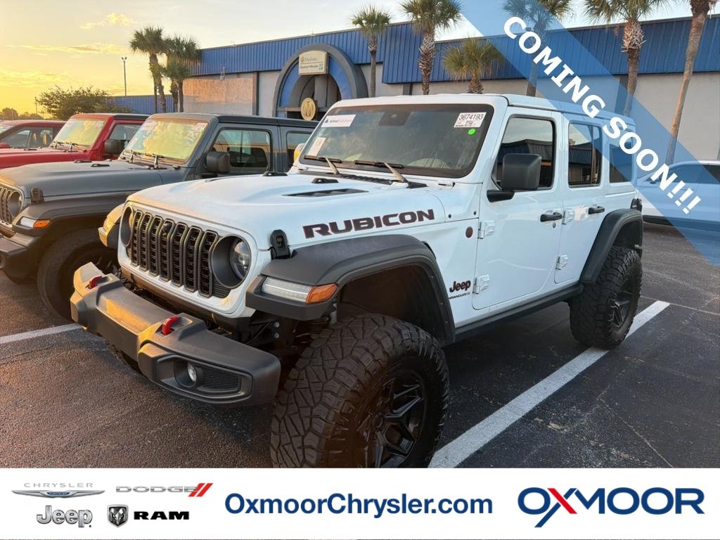 Used 2025 Bright White Clearcoat Jeep Rubicon image 1