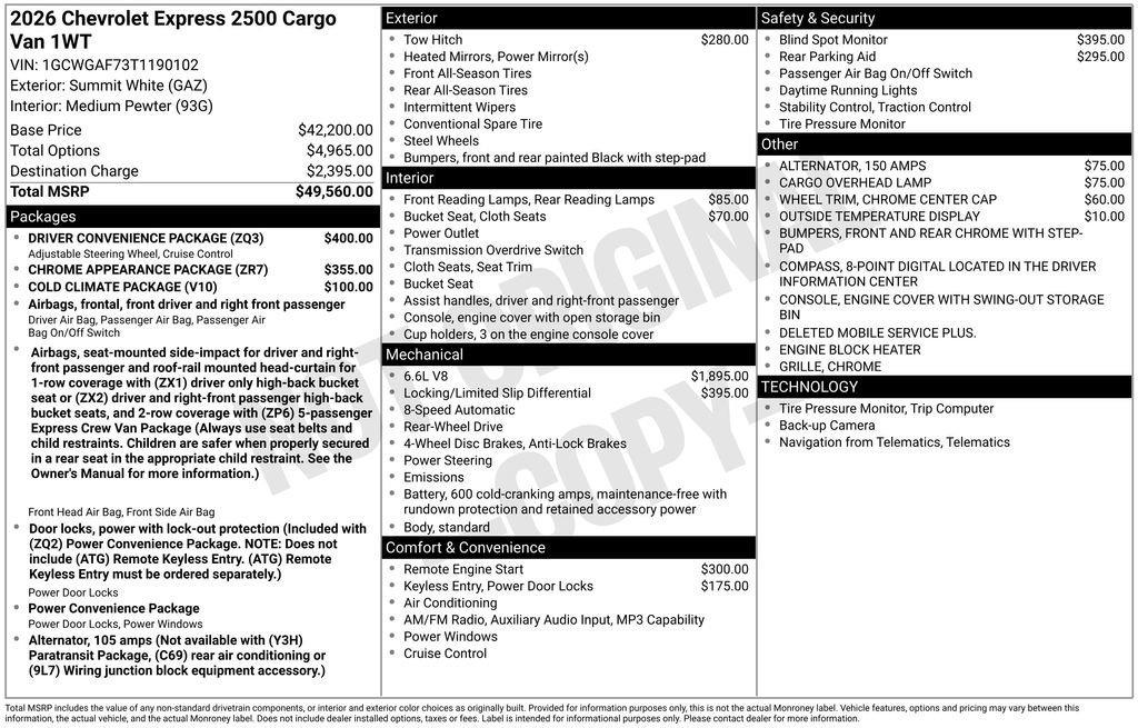 2026 Chevrolet Express Cargo Work Van - Photo 26
