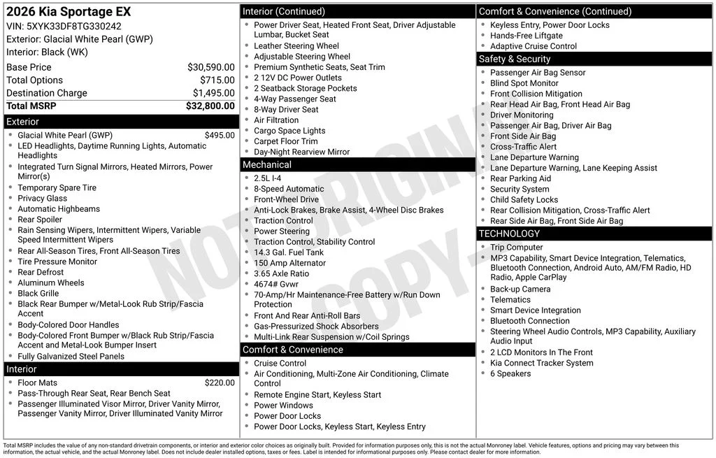 Used 2026 White Kia EX image 8