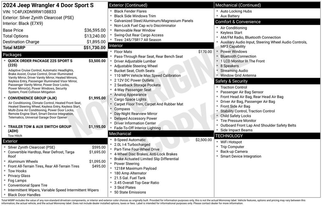 Used 2024 Silver Zynith Clearcoat Jeep Sport S image 7