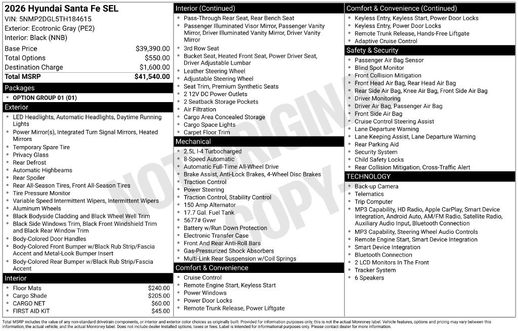 Used 2026 Gray Hyundai SEL image 6