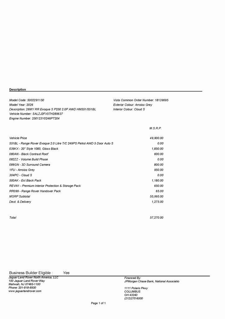 2026 LAND ROVER RANGE ROVER EVOQUE - Image 2