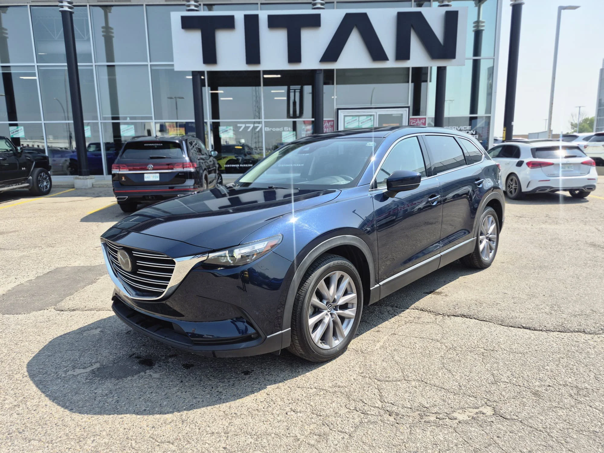 Certified Used 2023 Deep Crystal Blue Mica Mazda GS-L AWD*7 Pass | Adaptive Cruise | Htd Leather | Sunroof | Htd Wheel | Lane Keep Assist | Park Asst image 2