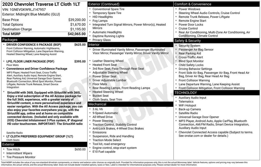 Used 2020 Blue Chevrolet LT image 6