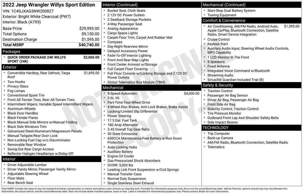 Certified Used 2022 Bright White Clearcoat Jeep Willys image 9