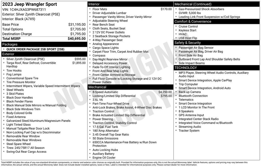 Used 2023 Silver Jeep Sport image 11