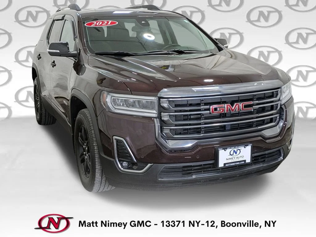 Used 2021 RED MAHOGANY METALLIC GMC AT4 image 4