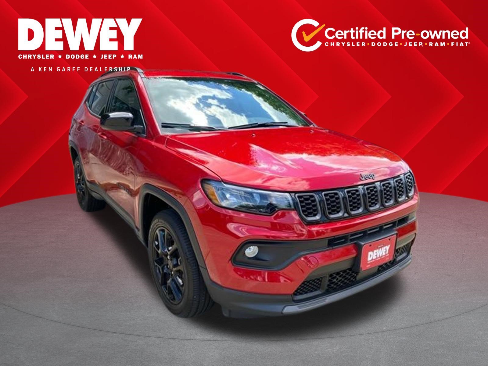 Certified Used 2025 Red Hot Pearlcoat Jeep Latitude image 1