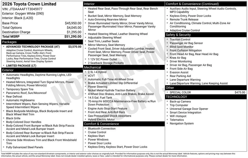 Used 2026 White Toyota Limited image 37