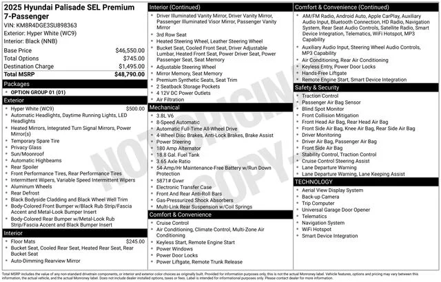 Used 2025 White Hyundai SEL Premium image 10