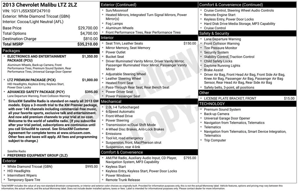 Used 2013 White Diamond Tricoat Chevrolet LTZ image 37