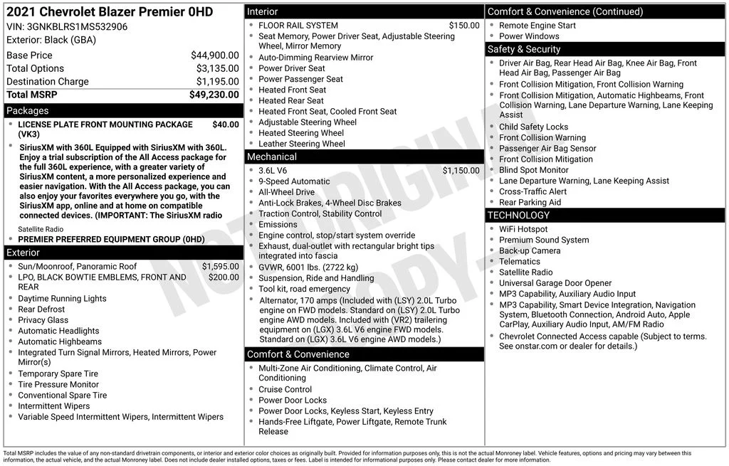 Used 2021 Black Chevrolet Premier image 2