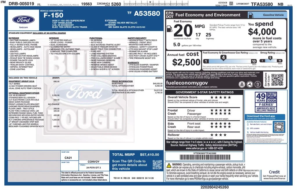New 2026 Iconic Silver Metallic Ford XLT image 6