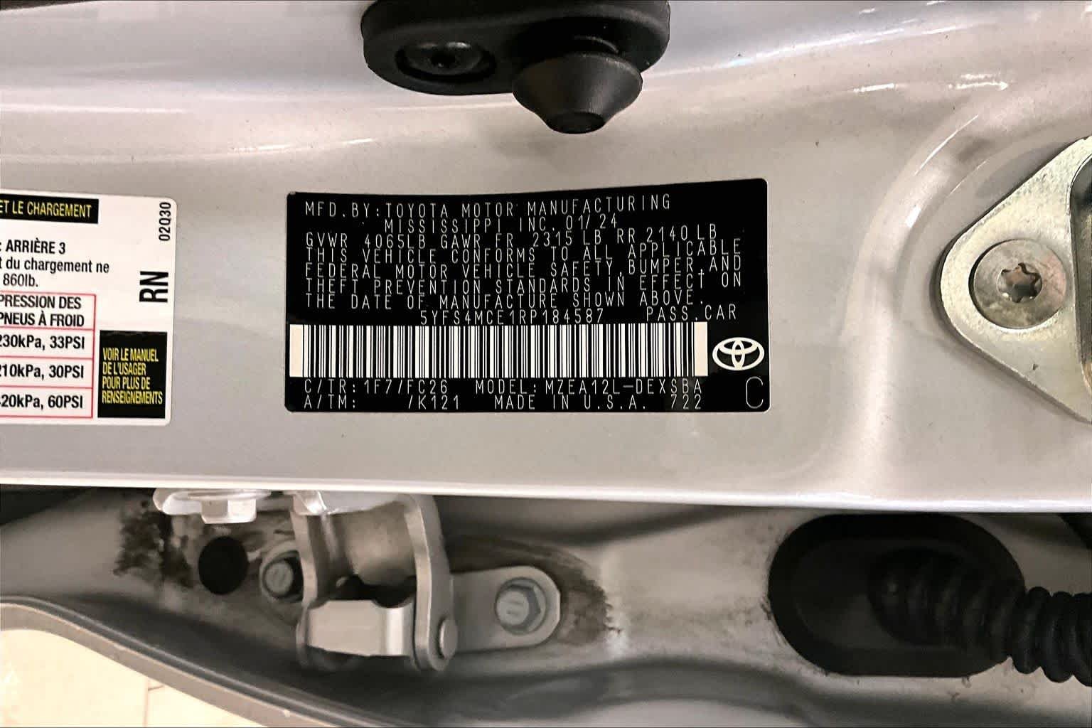 Used 2024 Classic Silver Metallic Toyota SE image 31