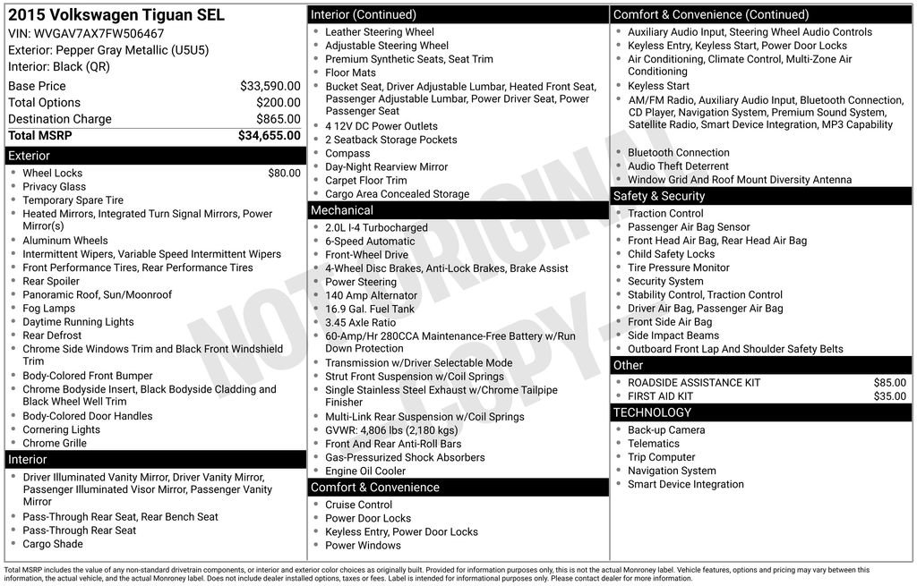 Used 2015 Gray Volkswagen SEL image 6