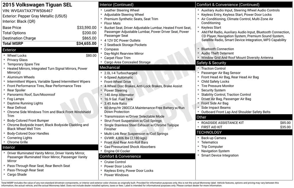 Used 2015 Gray Volkswagen SEL image 6