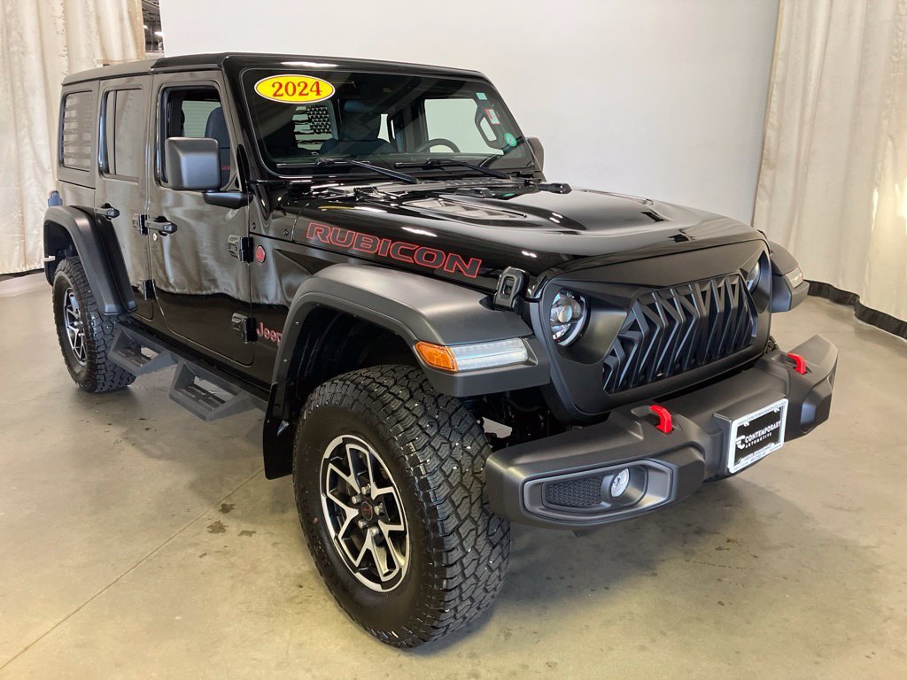 Used 2024 Black Clearcoat Jeep Rubicon image 1