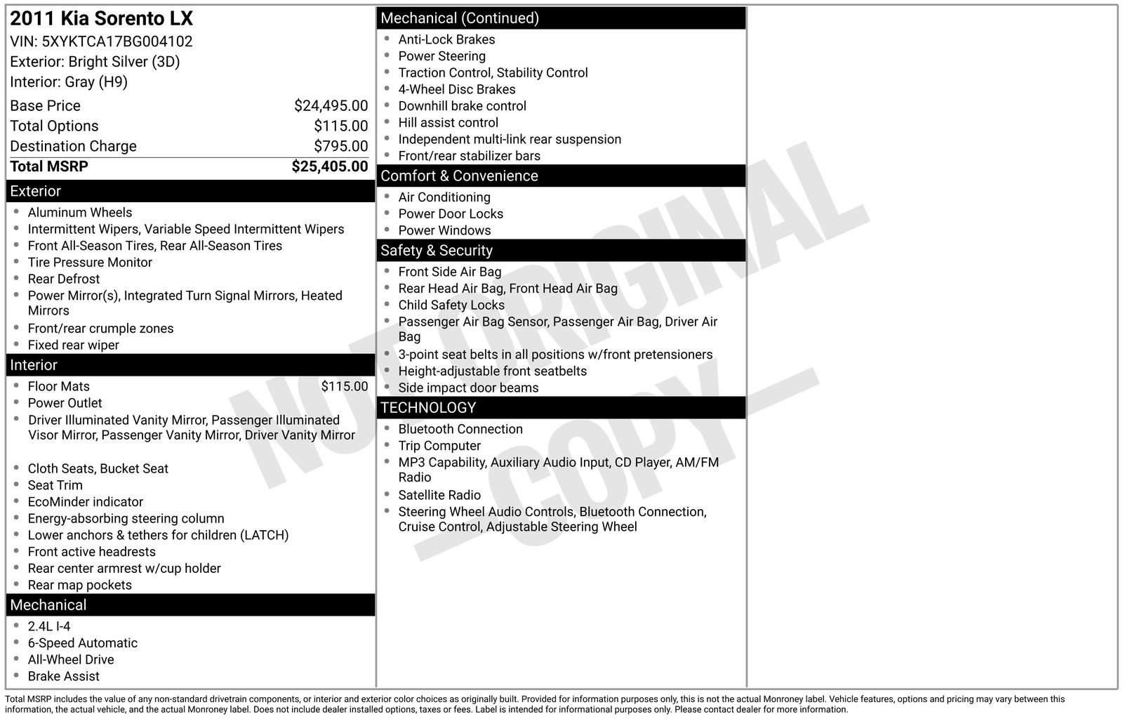 Used 2011 Silver Kia LX image 10