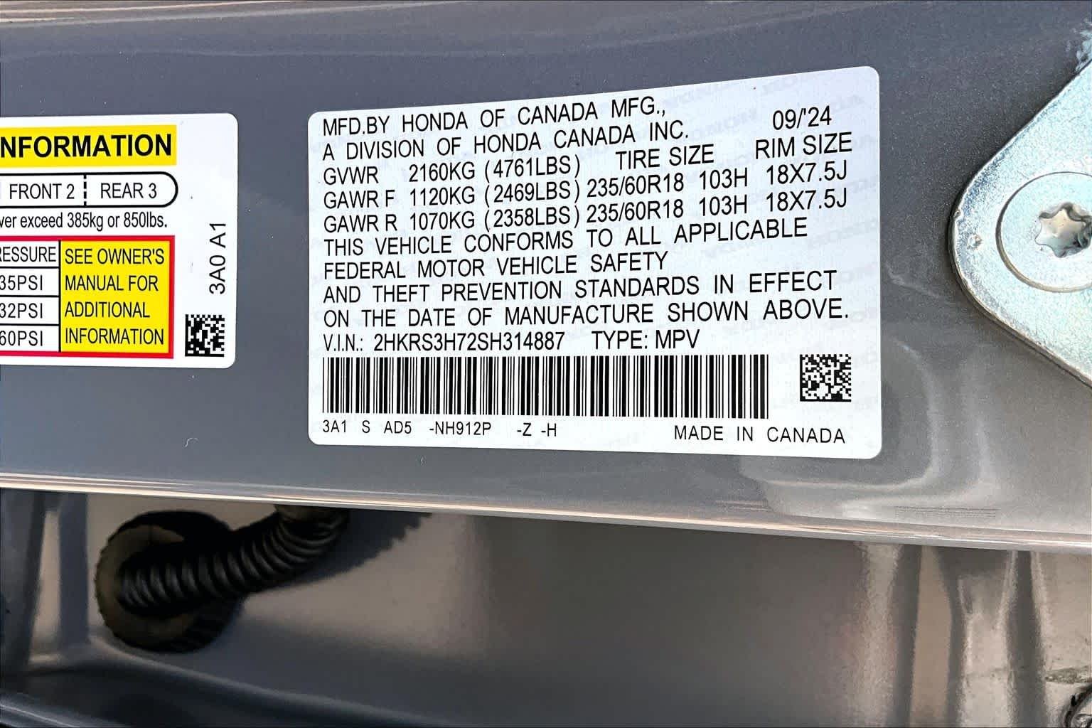 Used 2025 Urban Gray Pearl Honda EX-L image 37