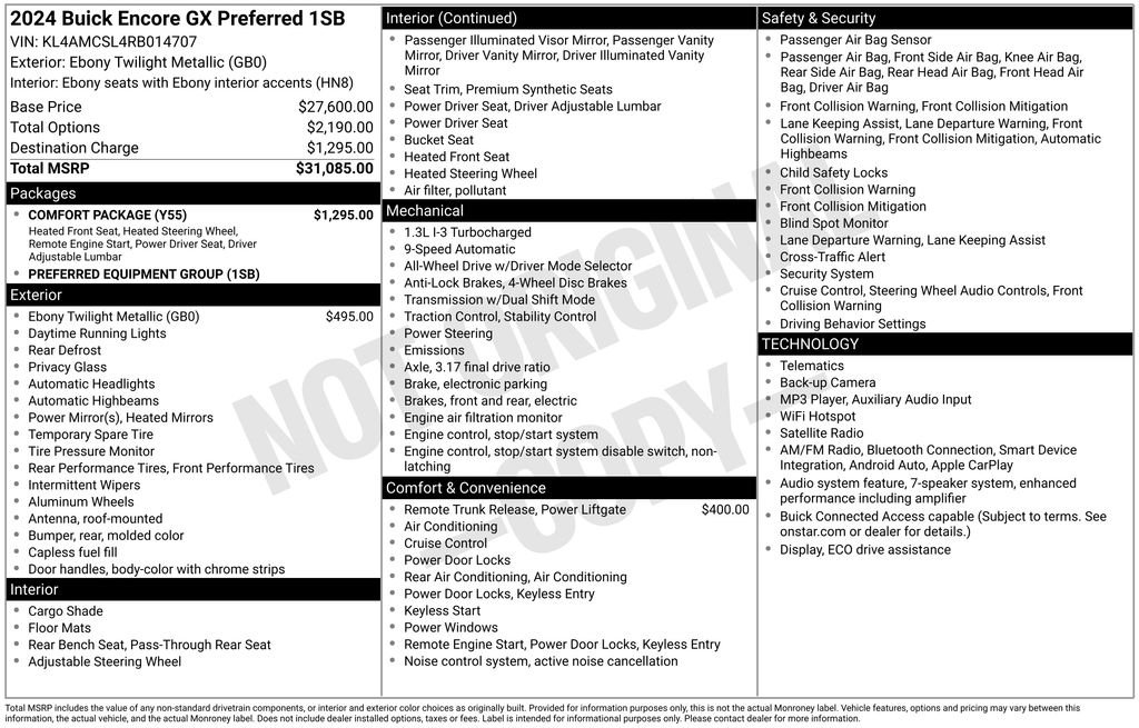 Used 2024 Black Buick Preferred image 6