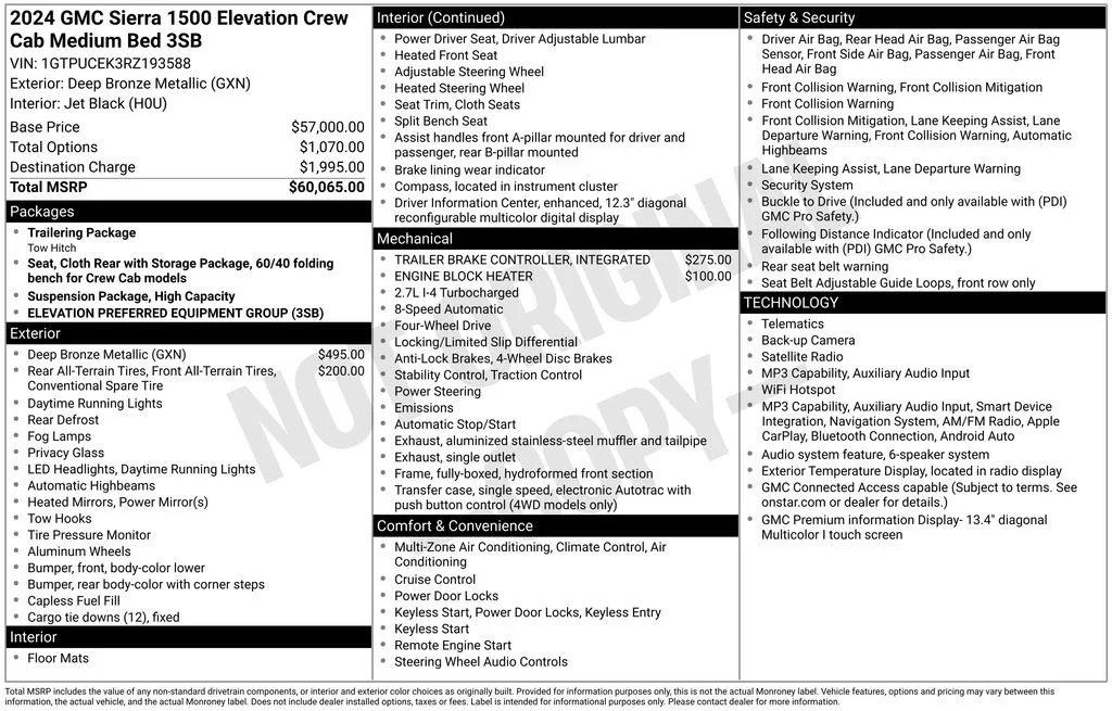 Used 2024 Deep Bronze Metallic GMC Elevation image 2